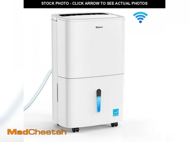 Lot 74-12390168 - Edendirect 150 pt. 7,000 sq. ft. Dehumidifier in White with Pump, Wi-Fi Enabled, Auto Defrost, Large...