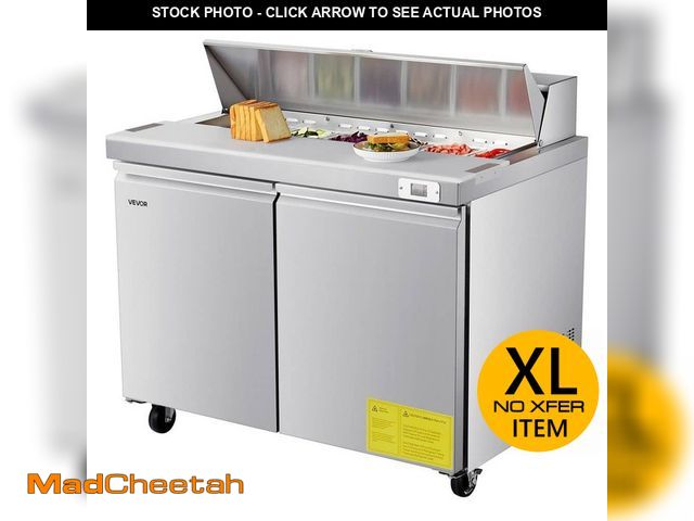 Lot 74-14345544 - VEVOR Commercial Refrigerator 48 in. Sandwich Prep Table 12.5 cu. ft Stainless Steel Refrigerated Fo...