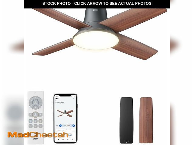 Lot 74-13696495 - DREO Ceiling Fans with Lights, 12 Speeds &amp; 3 Fan Modes, Quiet DC Motor, Low Profile Easy to Inst...