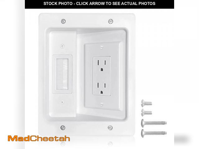 Lot 74-12312160 - Recessed Outlet Box in Wall Cable Management Kit, Cable Pass Through Wall Plate Insert for TV, HDMI,...