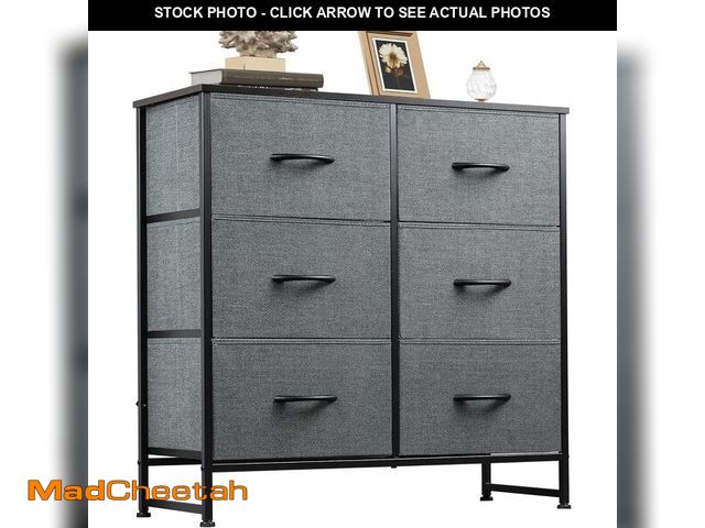 Lot 74-13780273 - (MISSING HARDWARE) WLIVE Dresser for Bedroom with 6 Drawers, Closet Dresser with Fabric Bins, Chest ...