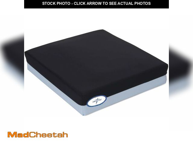 Lot 74-13042249 - Medline Gel Foam Wheelchair Cushion, 22" x 18" x 3" - Comfort &amp; Pressure Redistribution with Eas...