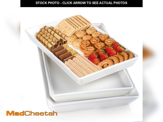 Lot 74-12971190 - Delling Large Serving Platter, 16/14/12 Inch Rectangular Serving Trays for Serving Food, Serving Tra...