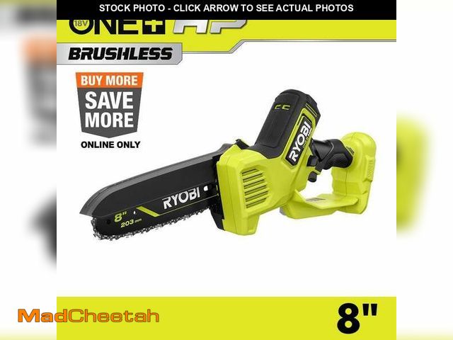 Lot 74-13693468 - *MISSING WRENCH* RYOBI ONE+ HP 18V Brushless 8 in. Battery Compact Pruning Mini Chainsaw (Tool Only)...