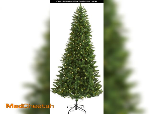 Lot 74-11226155 - Nearly Natural 7.5ft. Green Valley Fir Artificial Christmas Tree with 500 Clear LED Lights - UNUSED