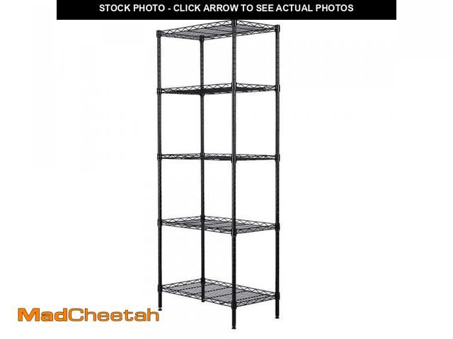 Lot 74-12365253 - Karl home Black 5-Tier Heavy Duty Steel Freestanding Garage Storage Shelving Unit (21.3 in. W x 59 i...