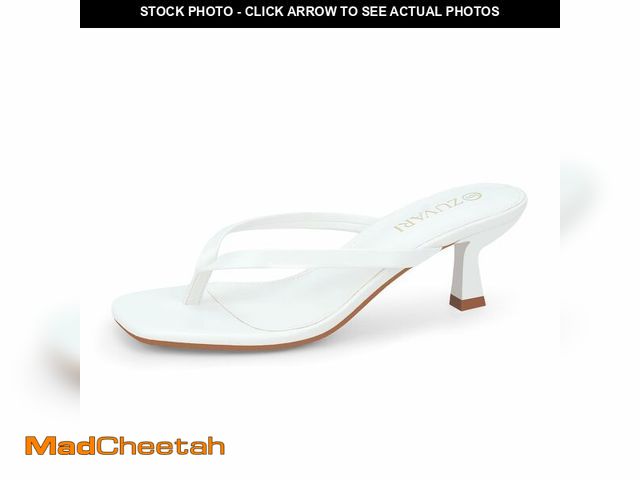 Lot 74-14215797 - ZUVARI Kitten Heels for Women, Square Toe Flip Flop Kitten Heel Sandals, 2.16 Inch Thong Heels, Slip...