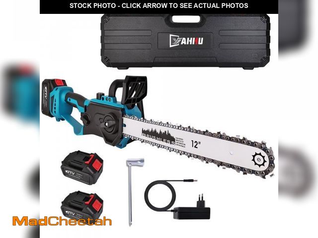 Lot 74-12482283 - YAHHU 12 Inch Cordless Chainsaw with Oiler System, 21V Electric Handheld Chainsaw for Tree Trimming,...