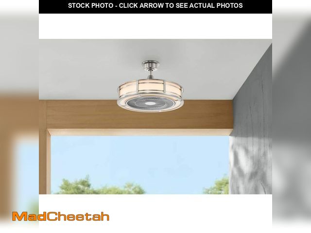 Lot 74-12804264 - Home Decorators Collection Brette III 23 in. Integrated LED Indoor/Outdoor Brushed Nickel Ceiling Fa...