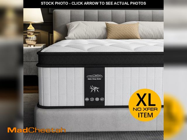 Lot 74-13075733 - 12 Inch King Size Mattress - 2025 Upgraded Hybrid Cooling Gel Memory Foam &amp; Pocket Coils, Medium...