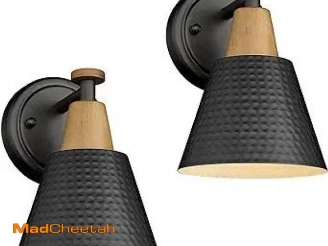Lot 74-12129385 - FEMILA Wall Sconces Set of 2, 1-Light Matte Black Bathroom Light Fixtures, Modern Single Vanity Ligh...