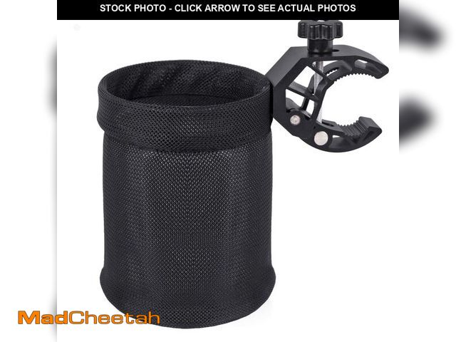 Lot 74-14303342 - UNIGT Motorcycle Cup Holder, ATV Drink Holder with 0.6"-1.75" Alligator Clamp, 32oz Bike Water Bottl...