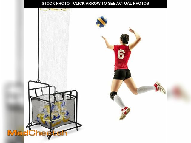 Lot 74-12865764 - Volleyball Training Equipment Portable Practice Net Equipment with Wheels and Ball Collection Bag St...