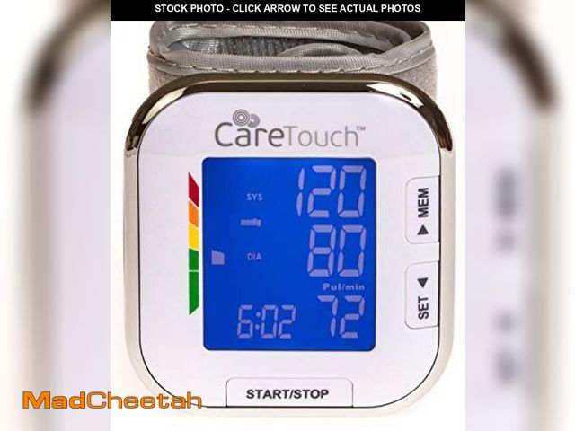 Lot 74-12324671 - Care Touch Digital Wrist Blood Pressure Monitor for Adults Size 5.5-8.5" for Home Use, Automatic Hig...