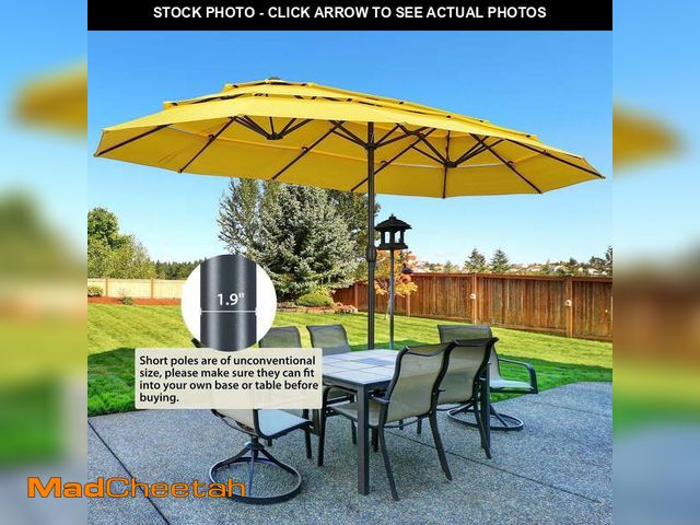 Lot 74-14289623 - Ainfox 15ft Large Patio Umbrella, 3-Tiers Outdoor Double-Sided Rectangle Market Heavy Duty Umbrellas...