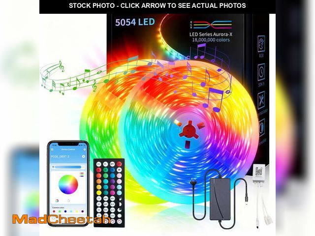 Lot 74-12891853 - Smart LED Strip Lights 32.8 Feet, Music Sync Color Changing Lights with App &amp; Remote Control, LE...