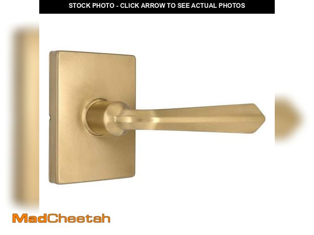 Lot 74-13687819 - Wilshire Brushed Gold Hall/Closet Passage Door Handle with Rectangle Rose ( 6 pack) - UNUSED