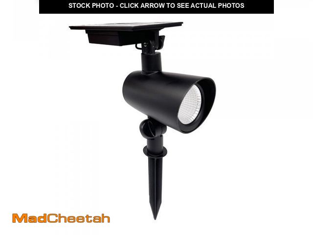 Lot 74-12537701 - Better Homes &amp; Gardens Taylor Solar Black Cast Metal Color Lock LED Landscape Spotlight, 150 Lum...