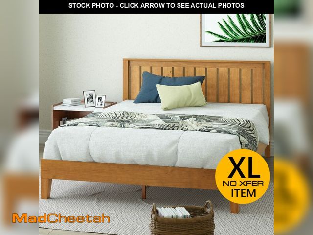 Lot 74-13652409 - Zinus Alexis Deluxe Wood Platform Bed Frame with Headboard, Wood Slat Support, No Box Spring Needed,...