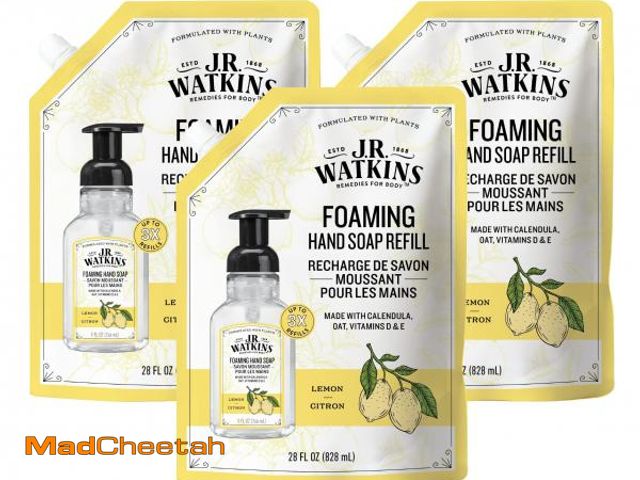 Lot 74-12437675 - J.R. Watkins Foaming Hand Soap Refill, Moisturizing Foam Hand Wash, All Natural, Alcohol-Free, Cruel...