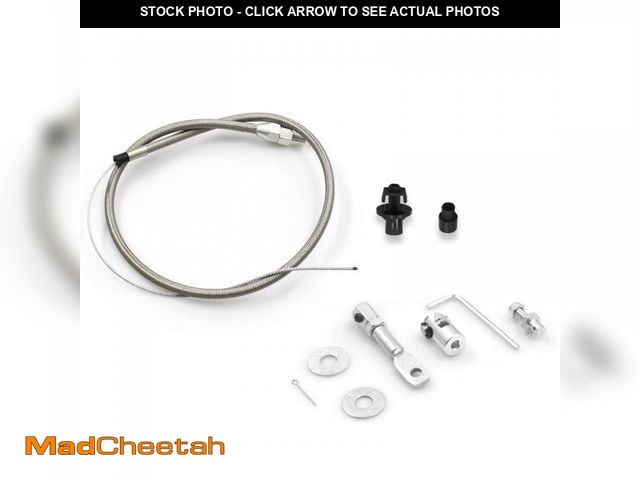 Lot 74-12309698 - LVOUP 5657 Stainless Adjustable Steel Braided Throttle Cable Kit. 36" in Cable 24" Sleeve - USED