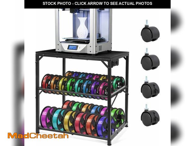 Lot 74-13754764 - IRONWALLS 3D Printer Table with Filament Storage, 3-Tier Heavy Duty 3D Printer Stand Cart with Wheel...