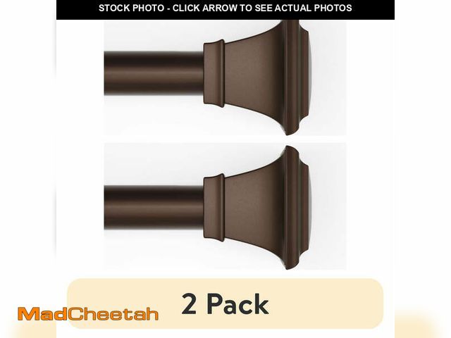 Lot 74-12800082 - (2 pack) Mainstays 1" Bronze Square Single Curtain Rod Set, 30-84", Oil Rubbed Bronze - UNUSED