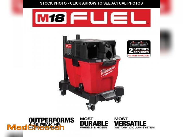 Lot 74-12168535 - Milwaukee M18 FUEL 9 Gal. Cordless DUAL-BATTERY Wet/Dry Shop Vacuum with Filter, Hose, and Accessori...