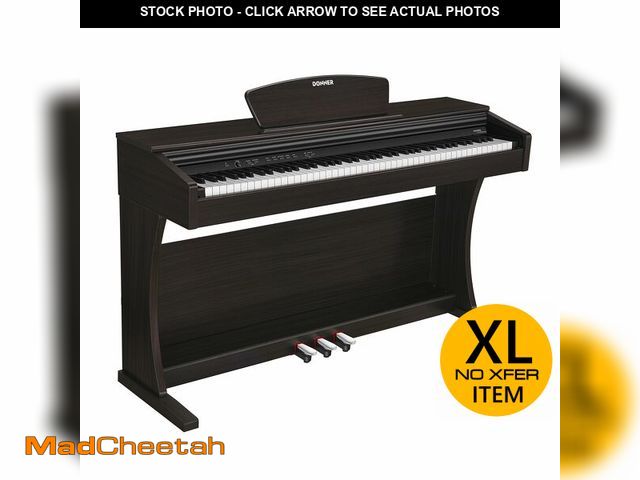 Lot 74-12823634 - Donner DDP-300 Digital Piano with 88 Graded Hammer Action Weighted Keys, Record, Bluetooth, 10 Voice...