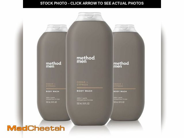 Lot 74-12439385 - Method Men Body Wash, Cedar + Cypress, Paraben and Phthalate Free, 18 FL Oz (Pack of 3) - UNUSED