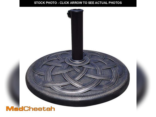 Lot 74-12557807 - (MISSING TWIST SCREW) Clihome 43 lbs. 22 in. Heavy-Duty Round Patio Umbrella Base Stand in Bronze wi...