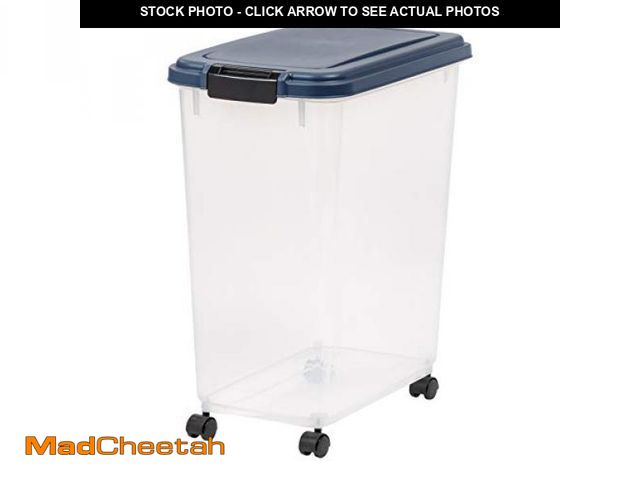 Lot 74-12123873 - IRIS USA Airtight Dog Food Storage Container, Up to 40 lbs, Attachable Wheels, For Dog Cat Bird and ...