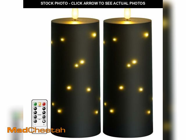 Lot 74-13954127 - Sasigeiaa Waterproof Outdoor Candles with Timer &amp; Remote - Battery Operated LED Candles, Realist...