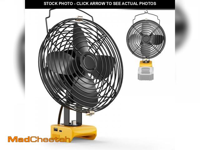 Lot 74-12047848 - Battery Powered Fan Portable for Dewalt 20v Max Battery, 17W 3500RPM Cordless Jobsite Fan 20v Tool O...