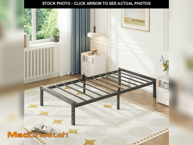 Lot 74-13818511 - ZIYOO 14 Inch Metal Twin Bed Frame, Mattress Anti-Slip Design, No Box Spring Required, Easy Assembly...