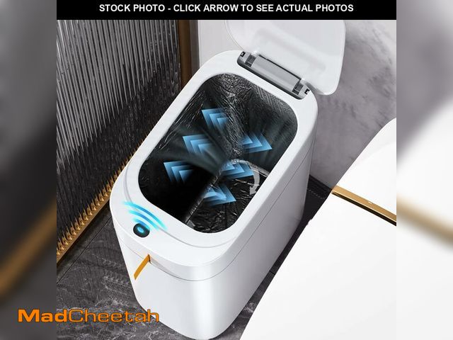 Lot 74-13627936 - MOPUP Bathroom Trash Can, Automatic Bagging Garbage Can, 3.5 Gallon Slim Smart Small Plastic Trash B...