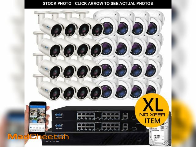 Lot 74-12822062 - GW Security 32 Channel 4K NVR 8MP AI Human &amp; Vehicle Detection Security Camera System with 32 UH...