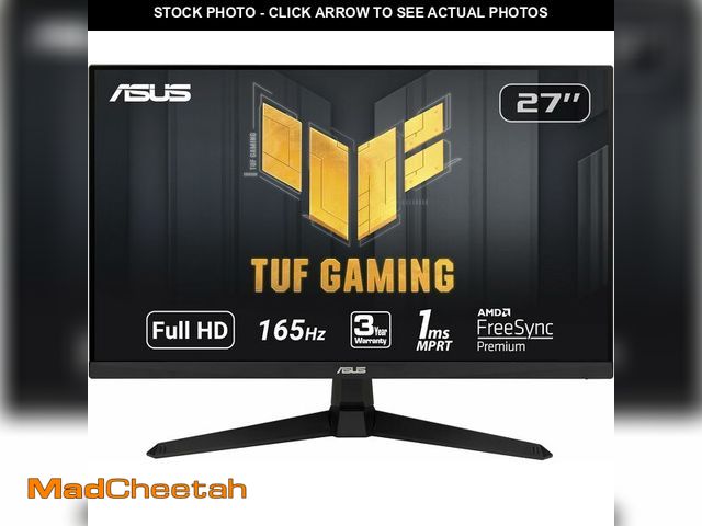 Lot 74-12574395 - ASUS TUF Gaming 27" 1080P Monitor - Full HD, 165Hz (Supports 144Hz), 1ms, Extreme Low Motion Blur, F...