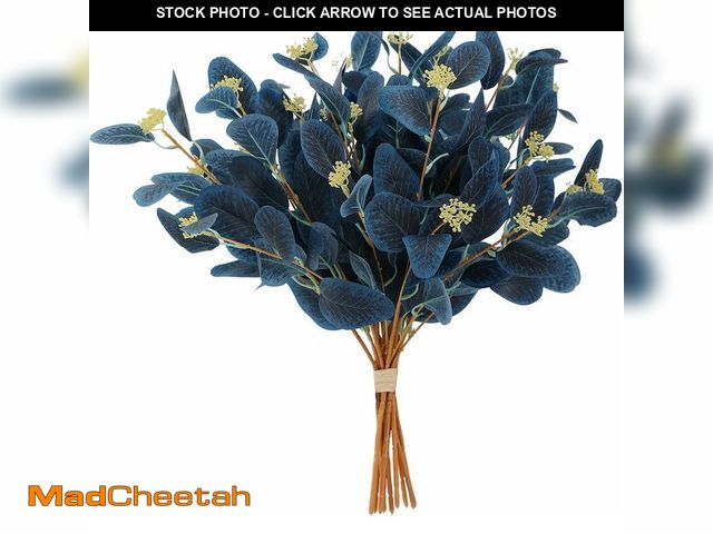 Lot 74-14379530 - dallisten 20" Silk Artificial Eucalyptus Stems, 12Pcs Fake Eucalyptus Stem with Leaves Berries, Gree...