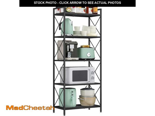 Lot 74-13073294 - SONGMICS 5-Tier Metal Storage Rack, Shelving Unit with X Side Frames, Dense Mesh, 12.6 x 23.6 x 57.3...
