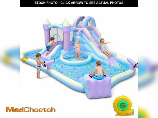 Lot 74-14438842 - Ktaxon 7-in-1 Inflatable Water Slide Bounce House with Blower, 217" x 138" x 83", Mini Surf Zone Wat...
