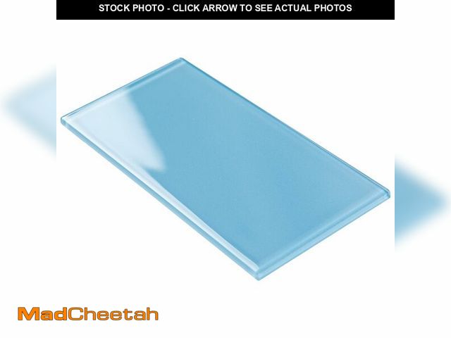 Lot 74-13951948 - Lovdeco Peel and Stick Glass Subway Tile, 3 x 6 Inch, 5 Sq Ft, Blue Glass for Bathroom Kitchen Backs...