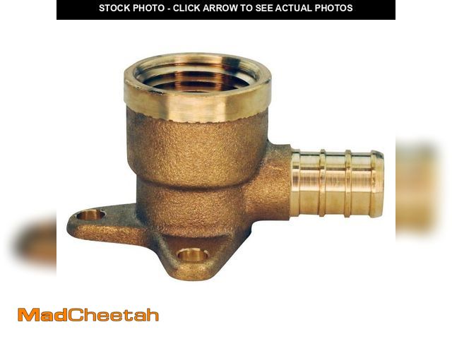 Lot 74-12920935 - Apollo 1/2 in. Brass PEX-B Barb x 1/2 in. Female Pipe Thread Adapter 90-Degree Drop-Ear Elbow Jar (1...