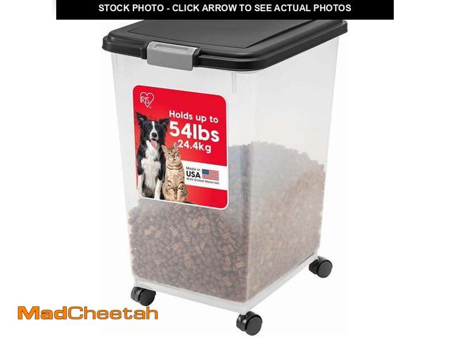 Lot 74-12667425 - IRIS USA 54 Lbs. Airtight Pet Food Container | Dog &amp; Cat Food Storage Bin - UNUSED