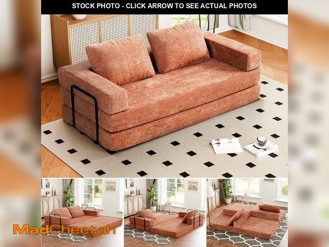 Lot 74-12899093 - Topcomfy Convertible Sofa Bed, 4-in-1 DIY Combination Modular Couch with Pillows, Comfy Boneless Sle...