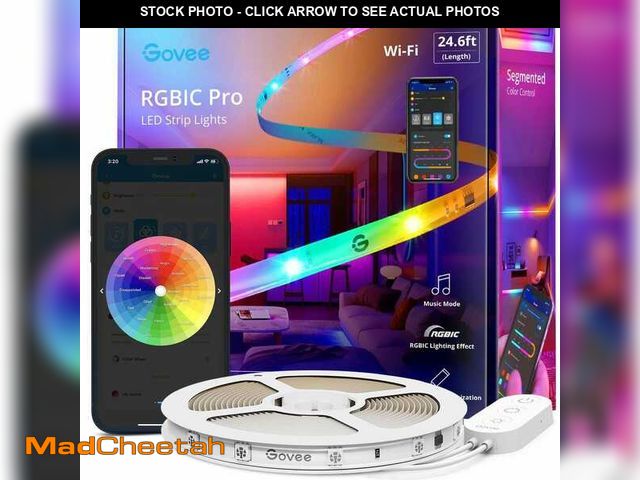 Lot 74-12691428 - Govee RGBIC Pro 24.6 ft. Smart Color Changing Plug-In Integrated LED White Tape Wi-Fi Enabled Strip ...