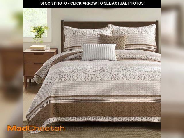 Lot 74-12765743 - Bedduvit 100% Cotton Quilts, Bedspreads for King Size Beds - Summer Lightweight Floral Striped Quilt...