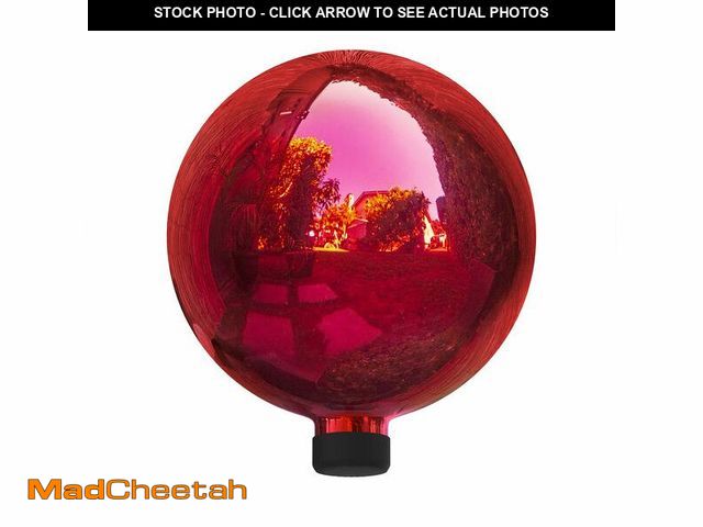Lot 74-14294315 - Alpine Corporation 10" Diameter Indoor Outdoor Glass Gazing Globe Yard Decor, Red - UNUSED