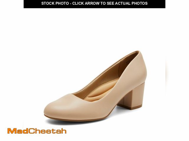Lot 74-13542334 - DREAM PAIRS Women's Pumps Low Chunky Block Heel Dress Shoes Closed Round Toe Comfortable Heels,Size ...