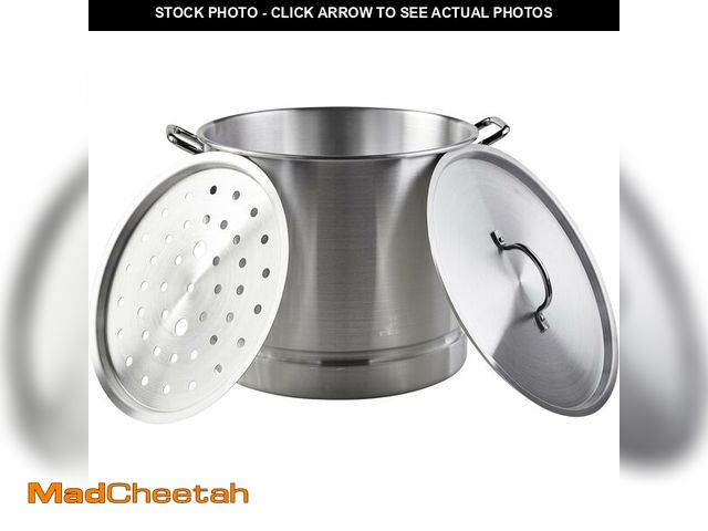 Lot 74-12664384 - IMUSA USA 28Qt Aluminum Steamer with Lid, 28-Quart, Silver - USED